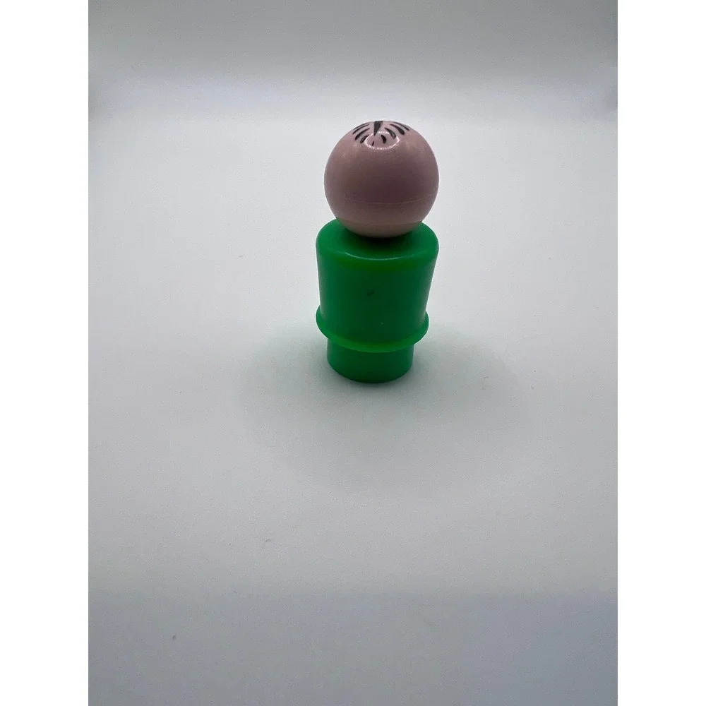 Vintage Fisher Price Little People Dad Figure Green Body Stamper Hair Plastic‎